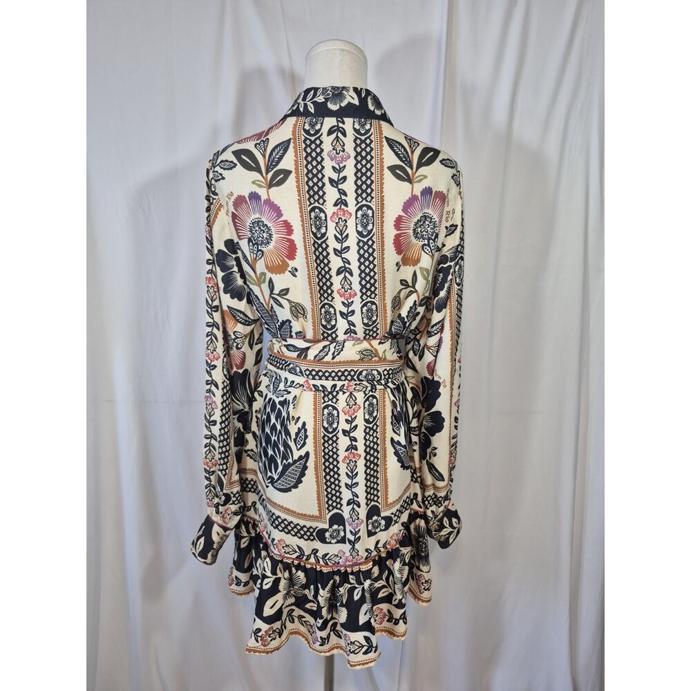 Farm Rio Romantic Garden Black Cream Floral Mini Dress New Medium - Picture 9 of 12